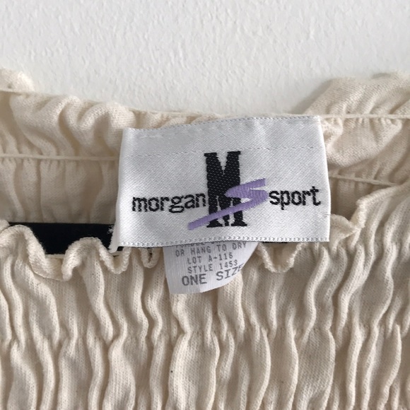 VTG Ivory Shirred crop top - Picture 4 of 4